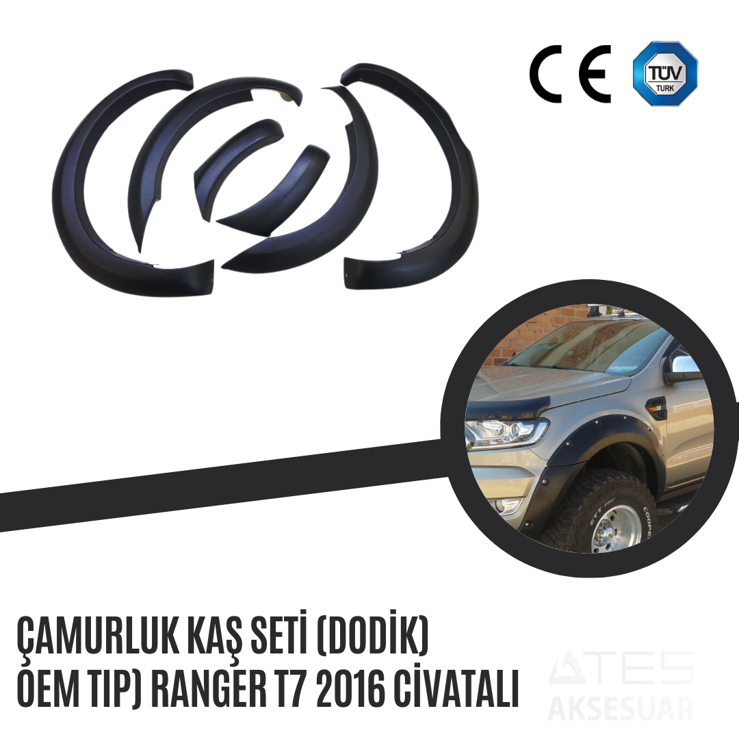 stop-lamba-seti-siyah-ledli-ford-ranger-ates-aksesuar-56.png Çamurluk Kaş Seti (Dodik) (Oem Tip) Ranger T7 2016 Civatalı - Görsel 1